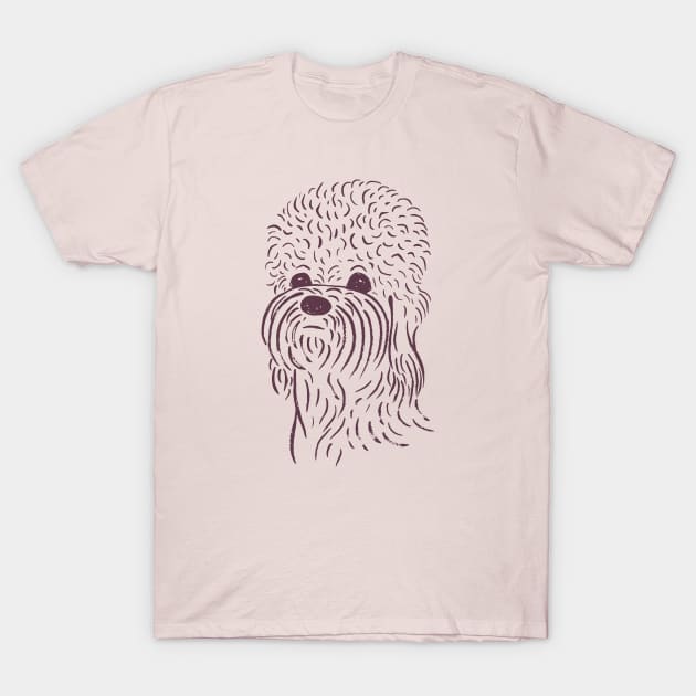 Dandie Dinmont Terrier (Pink and Purple) T-Shirt by illucalliart